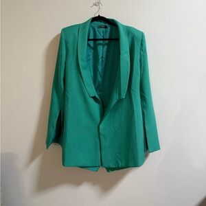 Blithe Green Romper Blazer